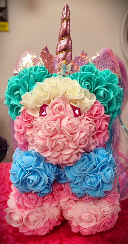 Foam Unicorn Rose Teddy