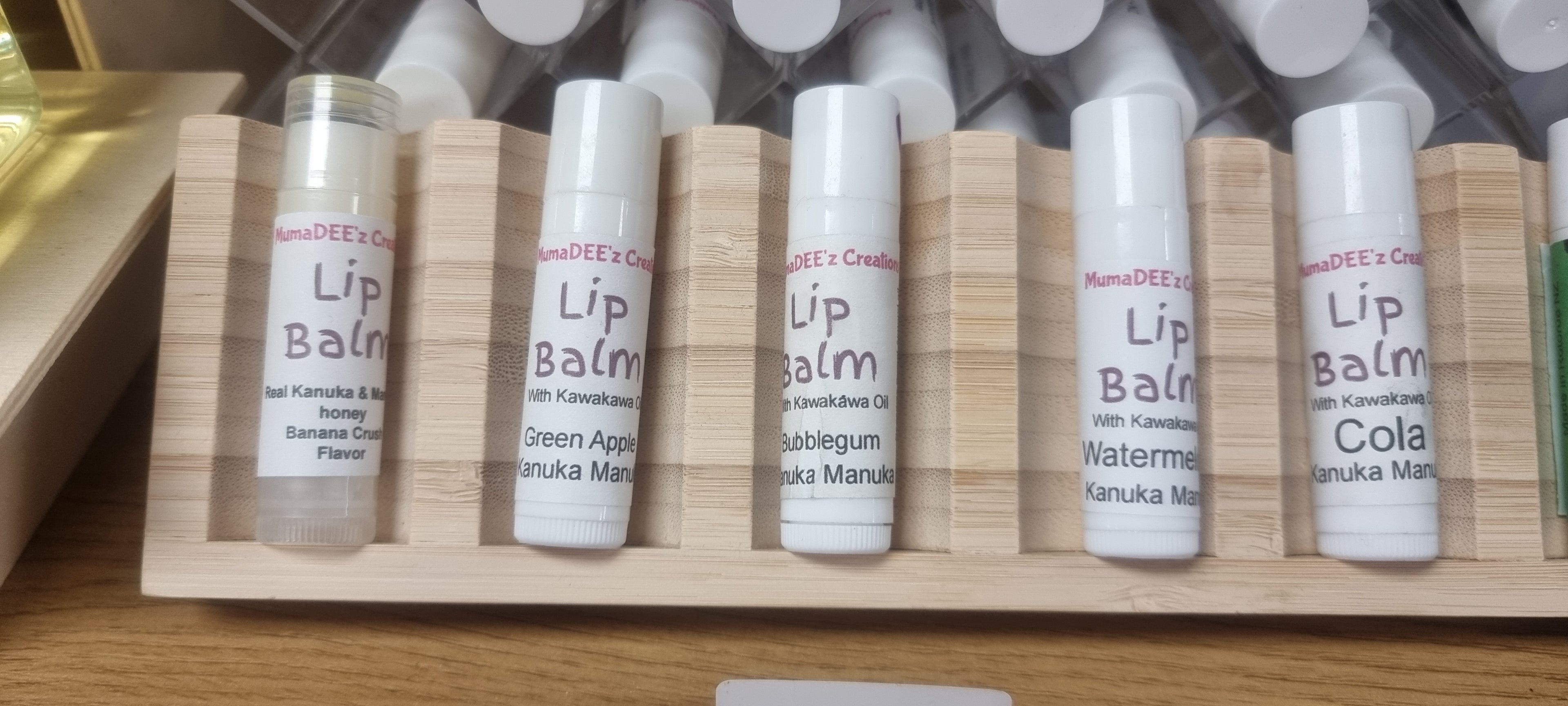 A variety of Flavoured and non flavoured Lip Balm