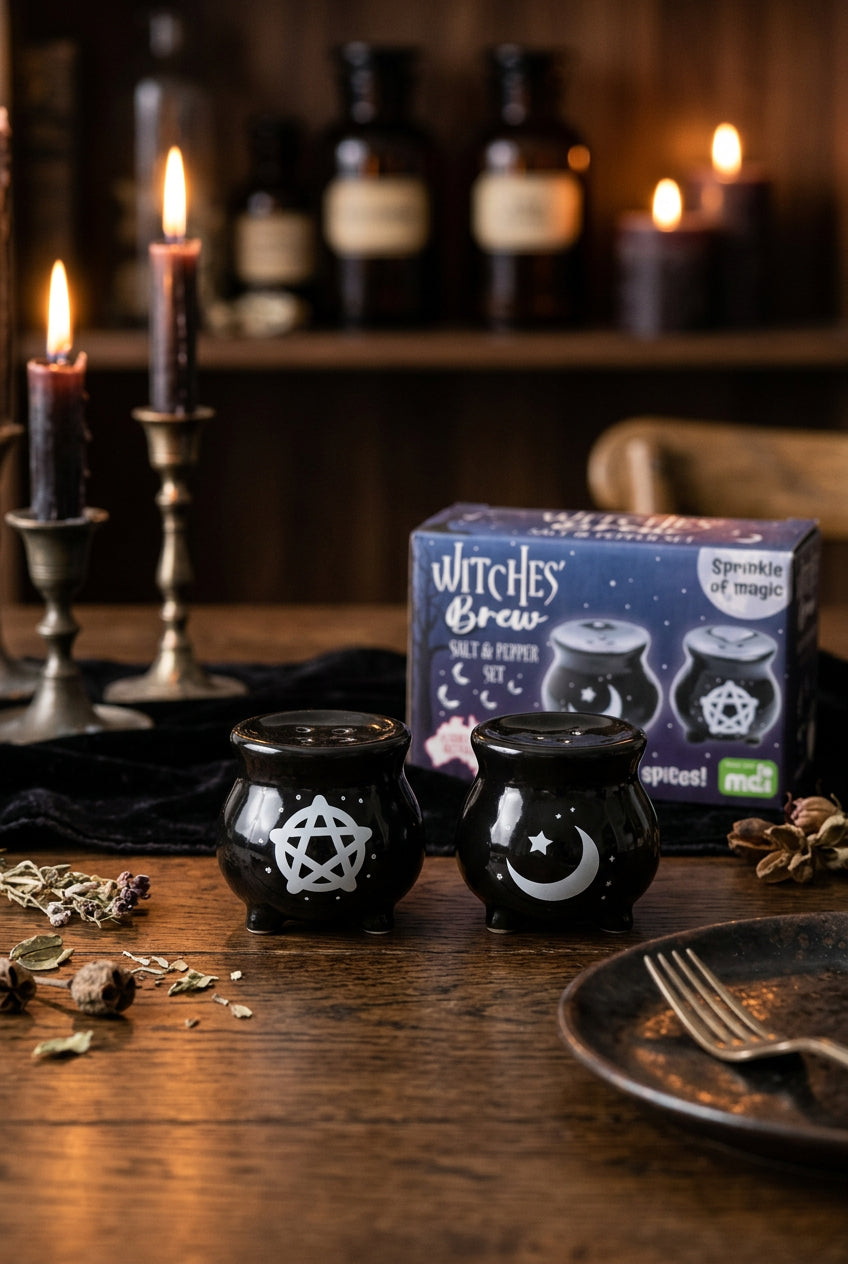 Witches' Brew' Collectible Ceramic Salt & Pepper Set