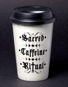 Sacred Caffeine Ritual Ceramic Travel Mug