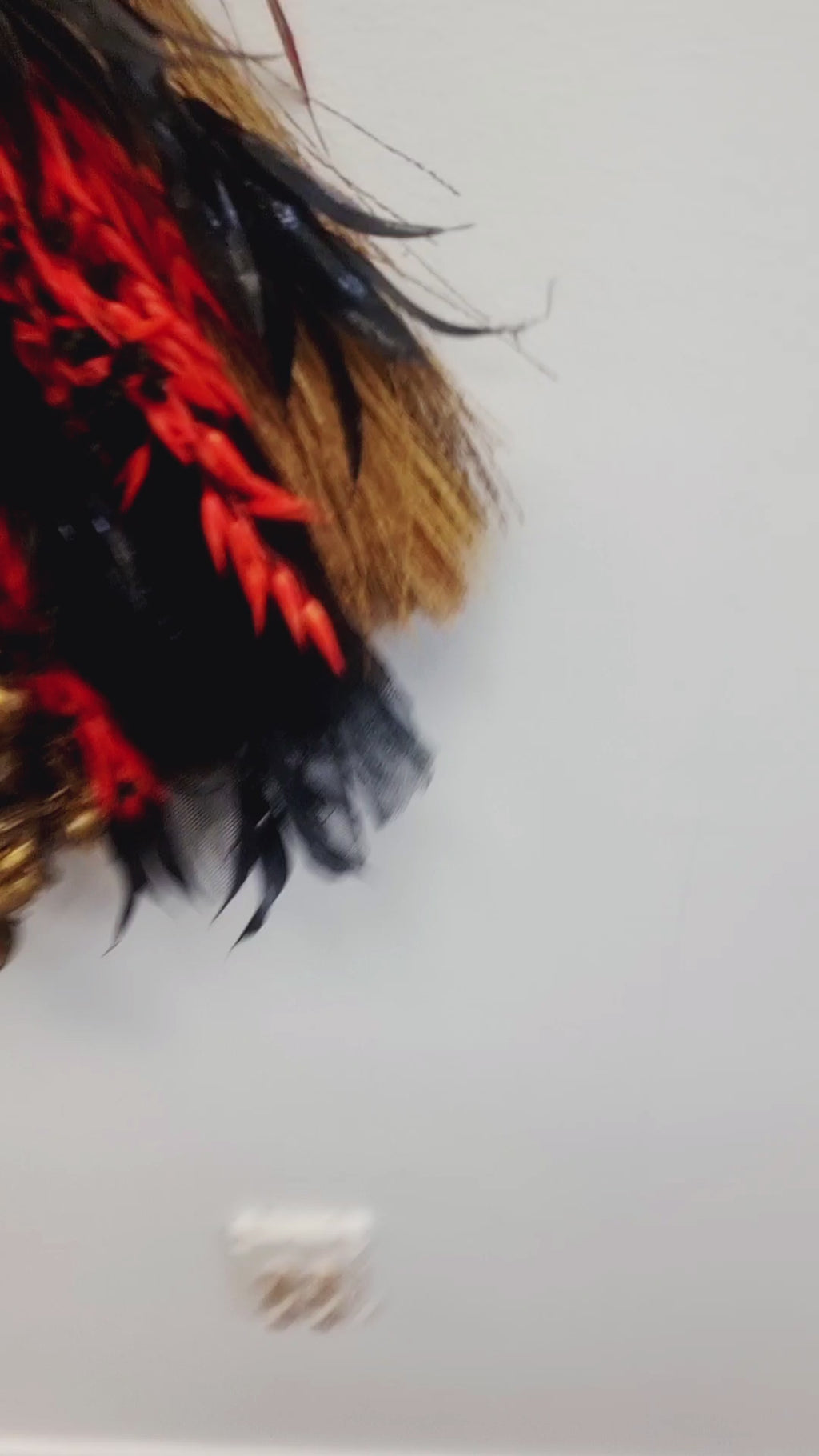 Red & Black Witches Broom Decor