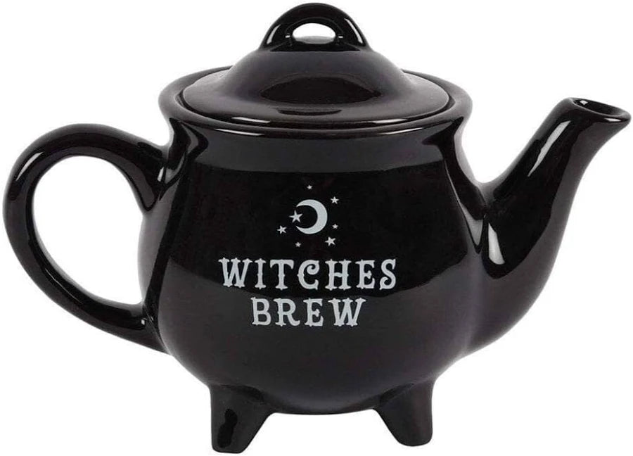 Witches Brew Ceramic Black Teapot